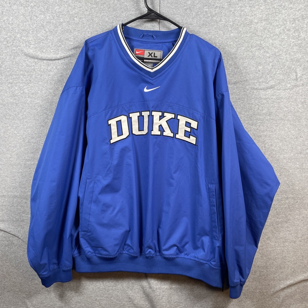 Vintage Duke Pullover Mens XL Blue Devils Center Swoosh Windbreaker Nike Team